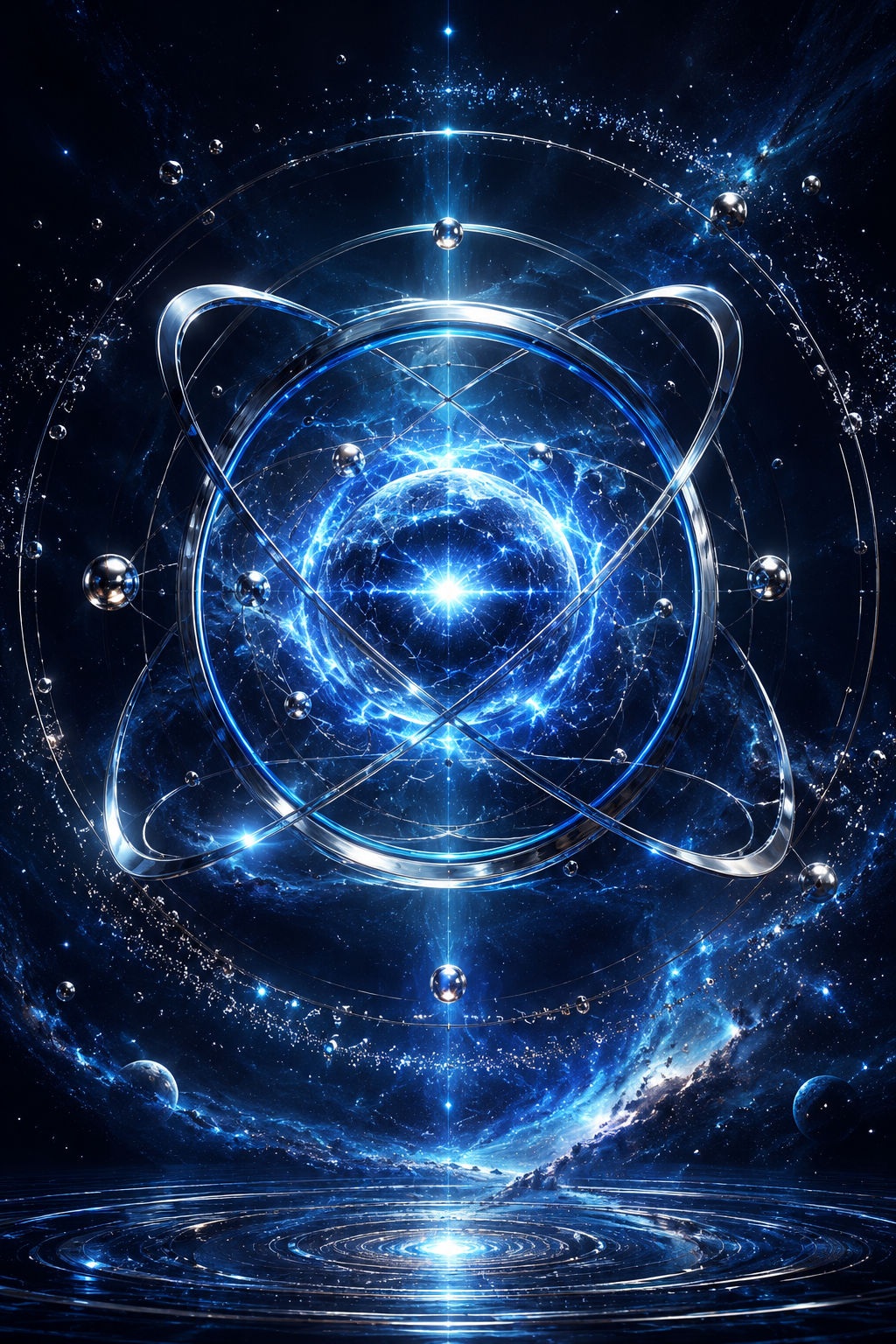 Quantum Genesis | Futurist Quantum Premium Kanvas Tablo