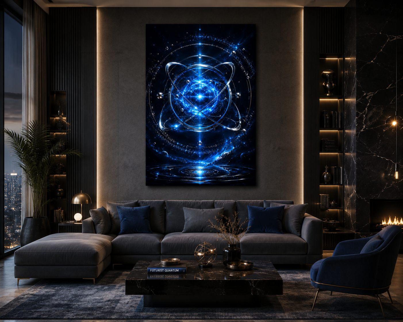 Quantum Genesis | Futurist Quantum Premium Kanvas Tablo