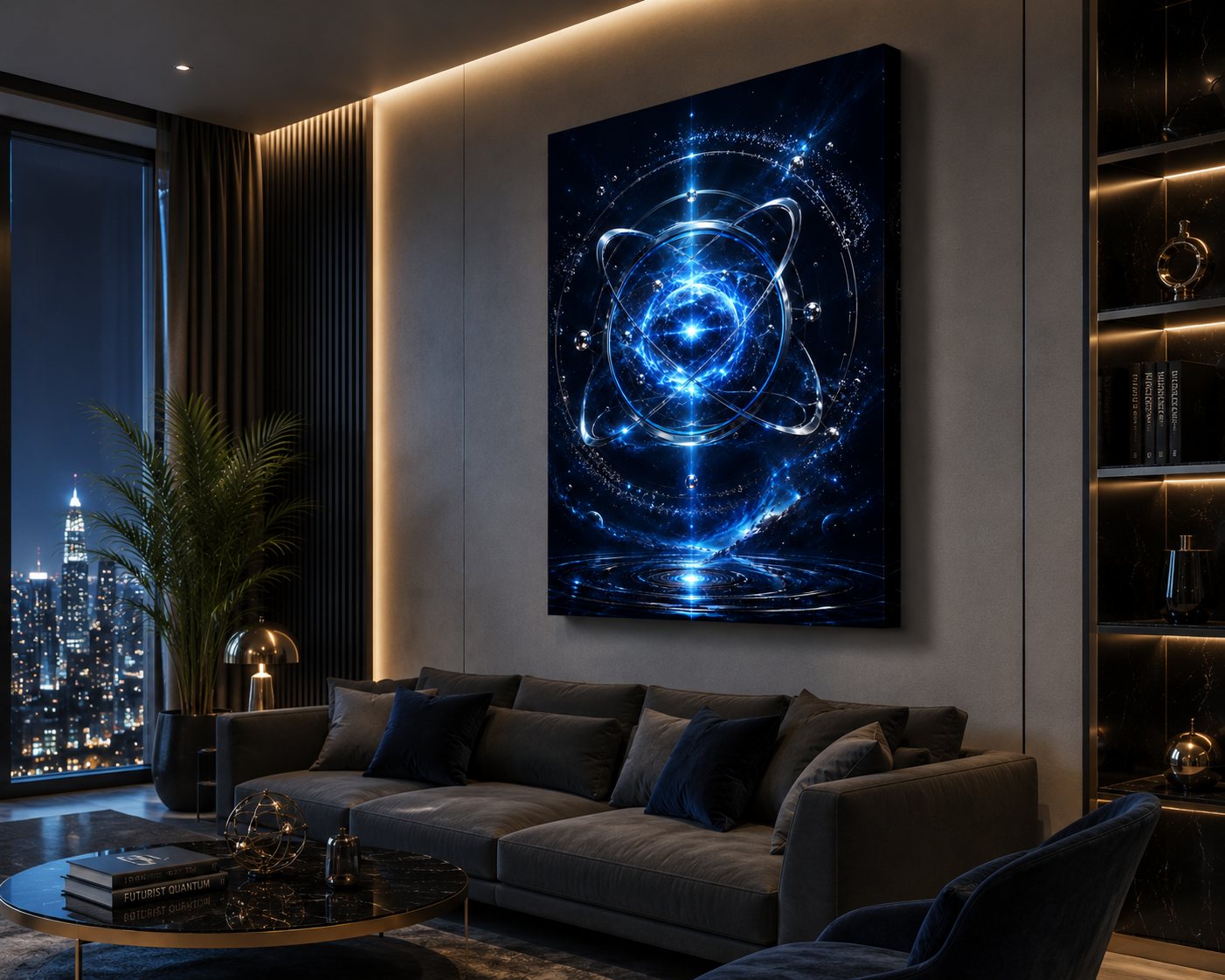 Quantum Genesis | Futurist Quantum Premium Kanvas Tablo